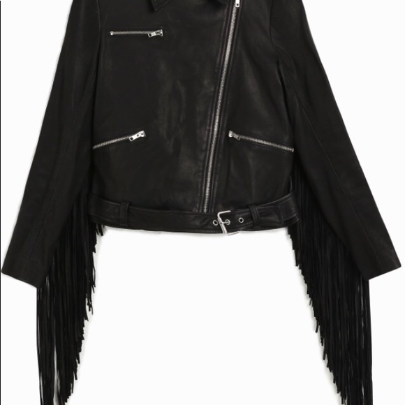 ALC Charles fringe leather moto jacket - Picture 3 of 7